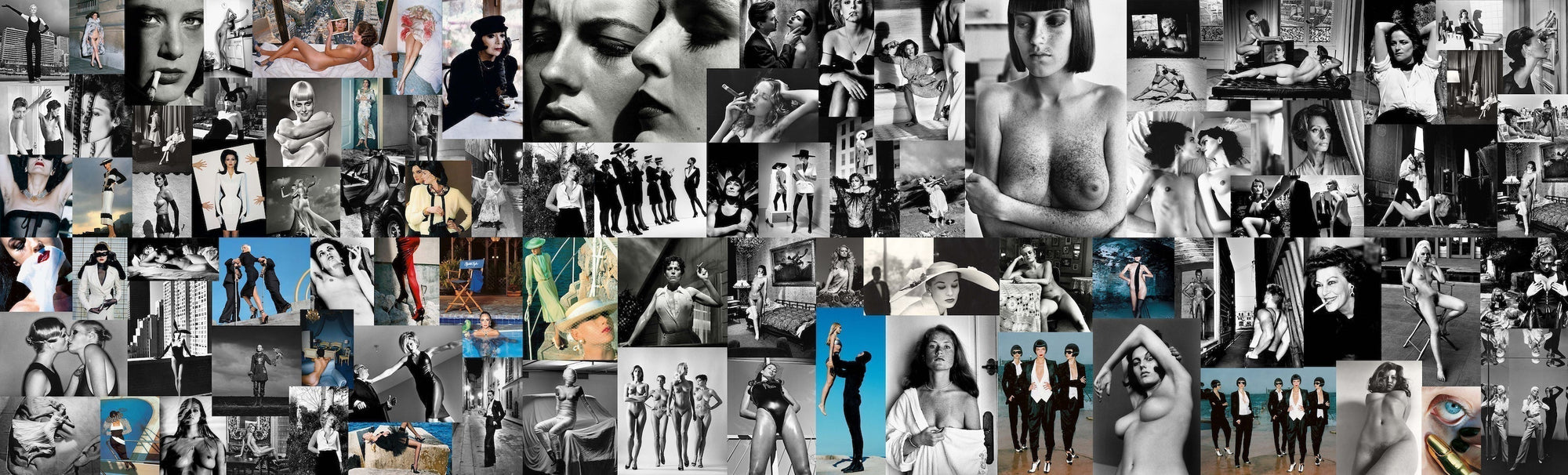 Collage of pictures and articles about Helmut Newton featured in Intermezzo / NEWTON FOUNDATION